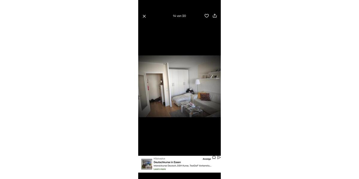 Etagenwohnung Wuppertal Elberfeld - 1.5 Zimmer, 41 m&sup2;, 620&euro; | Angebot:26703655