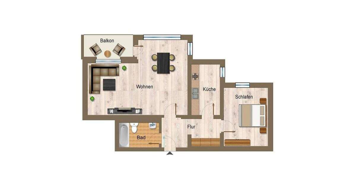 Helle möblierte 75 m² Wohnung mit Panorama & Garage 2 zimmer