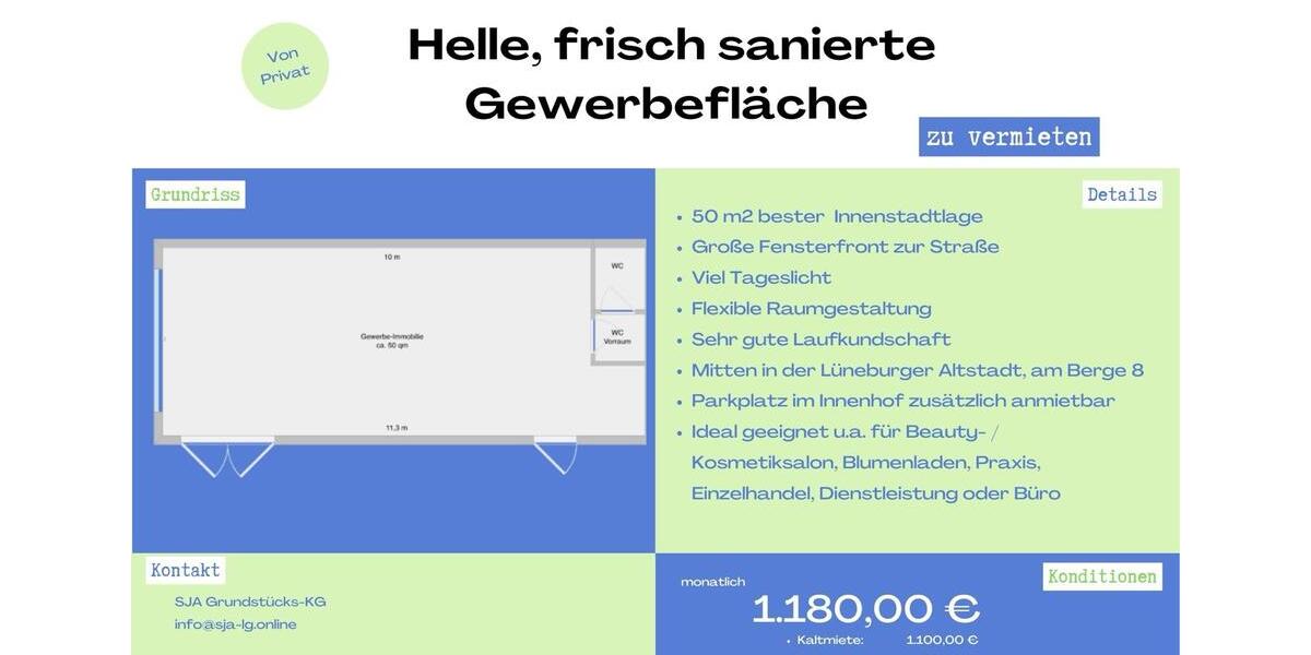 Attraktive Gewerbefläche in der Innenstadt von Lüneburg zimmer