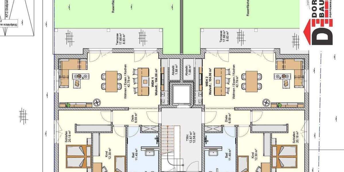 Erstbezug: Moderne 3-Zimmer-Wohnung mit 103m² Wohnkomfort 3 zimmer