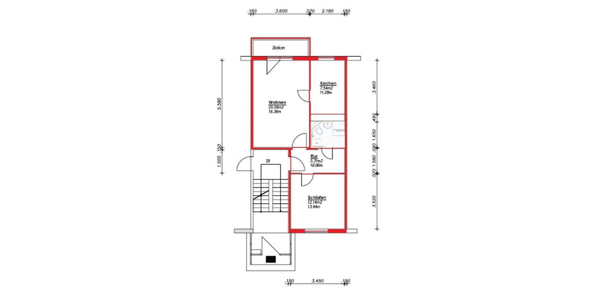 Etagenwohnung Zella-Mehlis Mehlis - 2 Zimmer, 50 m&sup2;, 320&euro; | Angebot:17706035