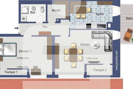 Wohnung Görwihl - 2.5 Zimmer, 92 m&sup2;, 823&euro; | Angebot:22827027