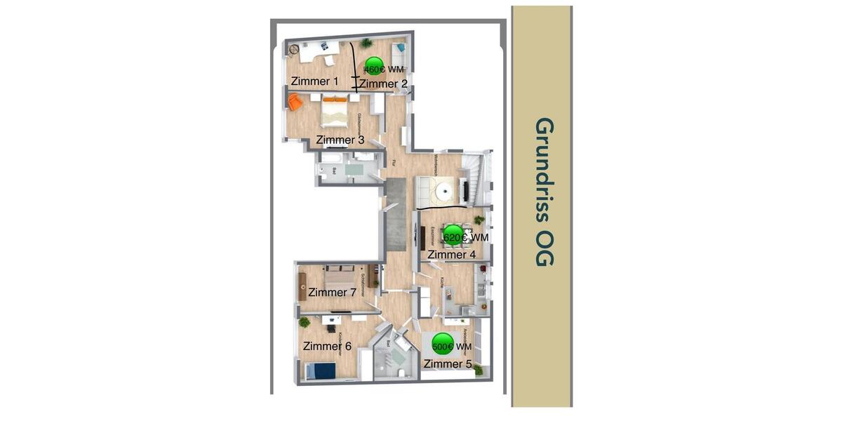 Wohnen auf Zeit Kaiserslautern - 1 Zimmer, 32 m&sup2;, 500&euro; | Angebot:26194248
