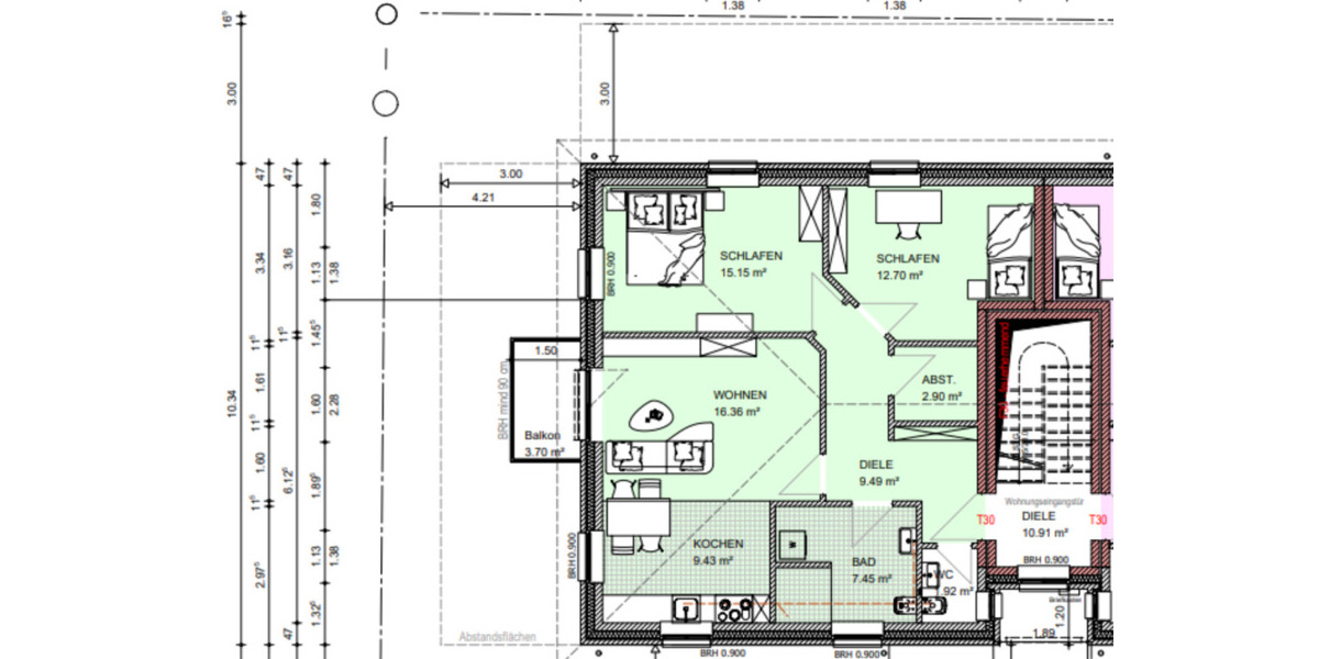 Etagenwohnung Eggebek - 3 Zimmer, 75 m&sup2;, 850&euro; | Angebot:25308214