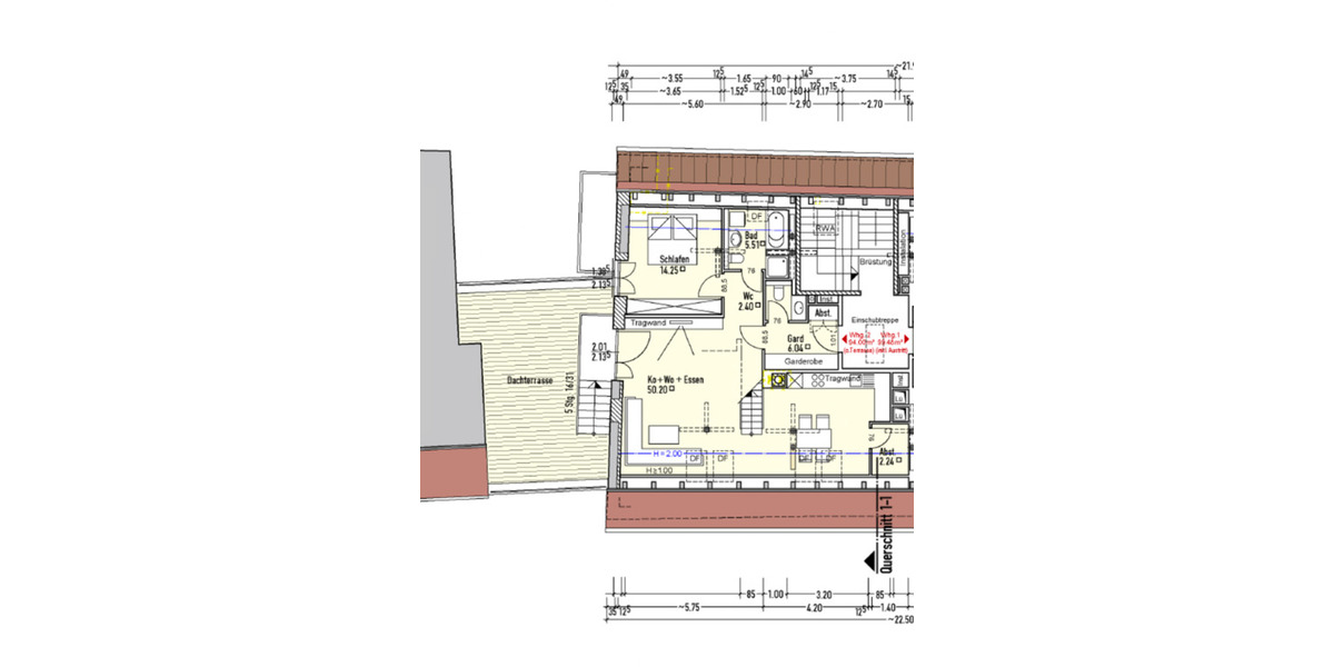Dachgeschoßwohnung Landshut - 4 Zimmer, 100 m&sup2;, 1.490&euro; | Angebot:25124435