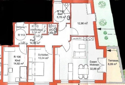 Moderne 3-Zimmer EG-Wohnung mit Balkon 3 zimmer