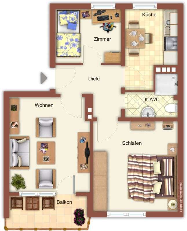 Wohnung zum Mieten in Mönchengladbach 529 € 47 m² 3 zimmer