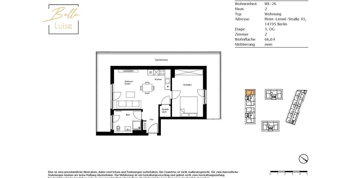 Dachgeschoßwohnung Berlin Steglitz-Zehlendorf - 2 Zimmer, 67 m&sup2;, 1.605&euro; | Angebot:26424421