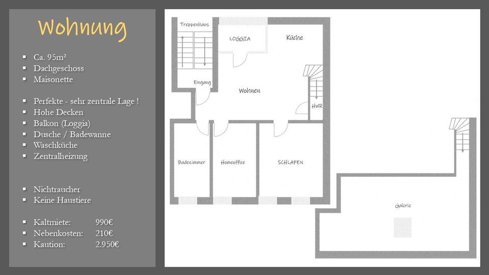 Maisonettenwohnung Hünfeld - 4 Zimmer, 95 m&sup2;, 990&euro; | Angebot:26587180