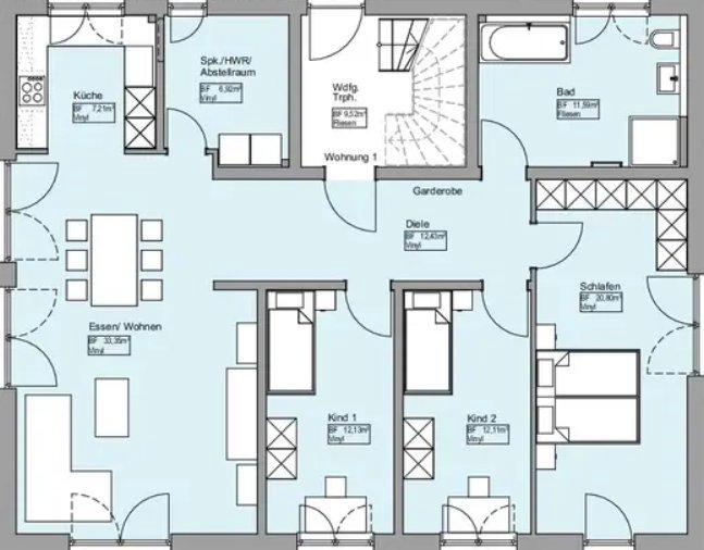 Etagenwohnung Schwäbisch Hall - 5.5 Zimmer, 127 m&sup2;, 1.300&euro; | Angebot:26698159