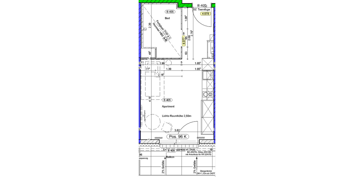 Etagenwohnung Osnabrück - 1 Zimmer, 28 m&sup2;, 560&euro; | Angebot:24600522