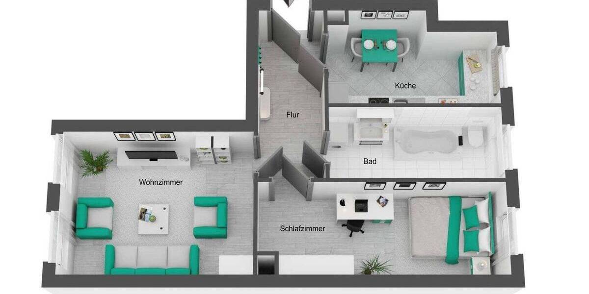 Etagenwohnung Leipzig Gohlis-Süd - 2 Zimmer, 51 m&sup2;, 665&euro; | Angebot:26203906