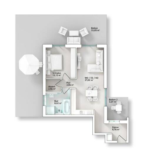 Etagenwohnung Trier Weismark-Feyen - 2 Zimmer, 95 m&sup2;, 1.440&euro; | Angebot:25680841