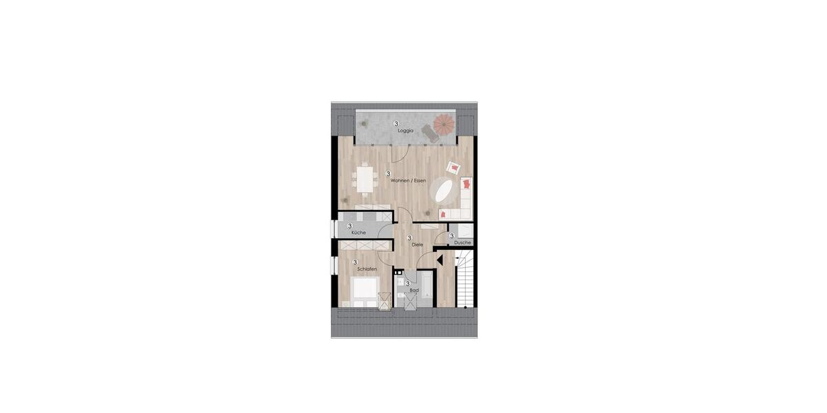 Dachgeschoßwohnung Bonn - 2 Zimmer, 73 m&sup2;, 800&euro; | Angebot:26650153