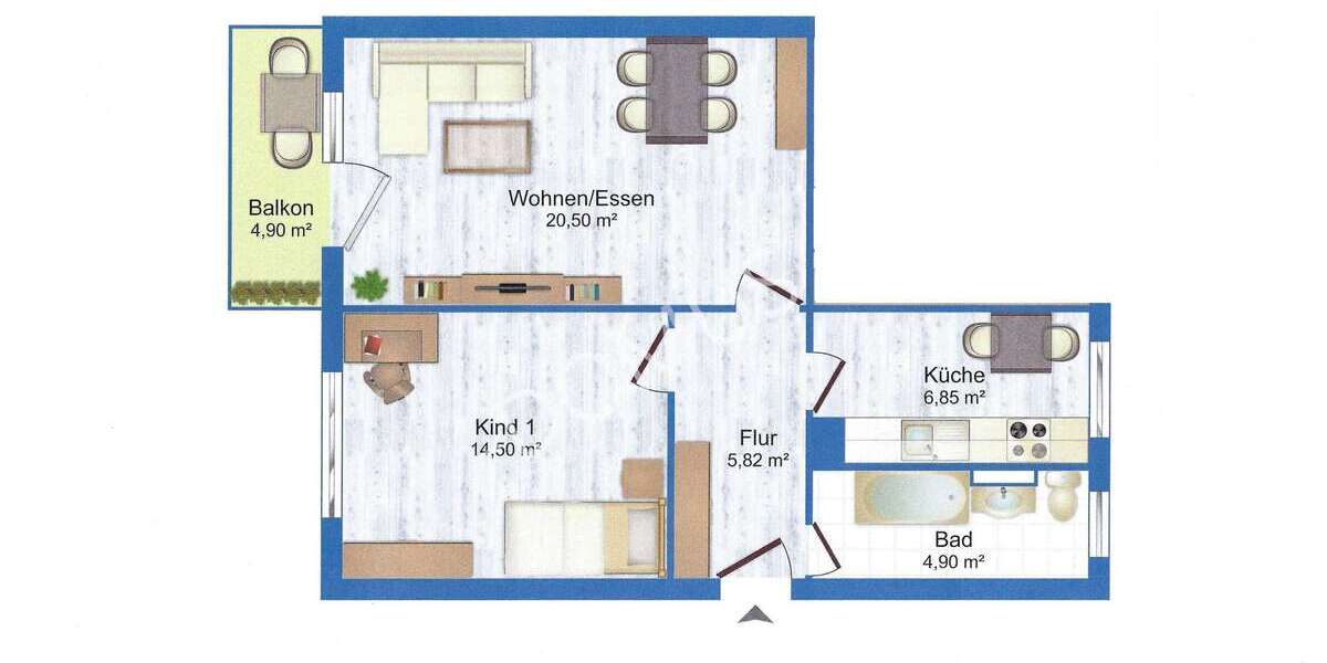 Komplett neu möblierte 2 Zimmer Wohnung mit Balkon. Flexibel ab 6 Monate zu vermieten! - Appartement Sachsen-Anhalt - Annaburg Annaburg | Angebot:25984847