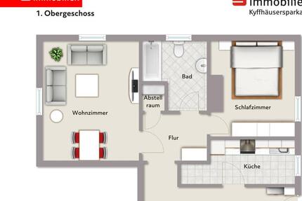 2-Raum-Wohnung im Stadtzentrum zimmer