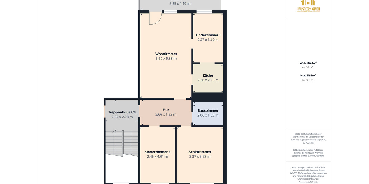 Etagenwohnung Oschersleben (Bode) - 4 Zimmer, 70 m&sup2;, 420&euro; | Angebot:25271765