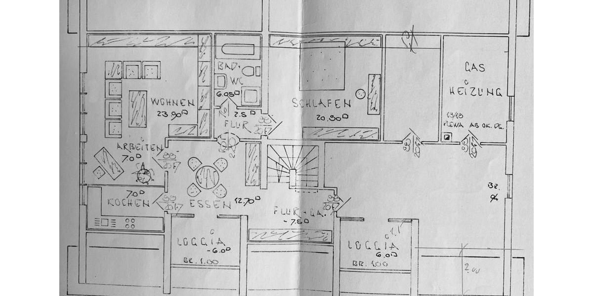 Dachgeschoßwohnung Münster (Hessen) - 4 Zimmer, 120 m&sup2;, 1.200&euro; | Angebot:25376343