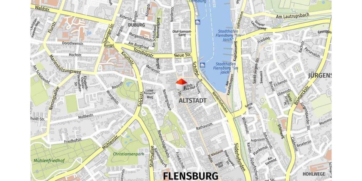 Etagenwohnung Flensburg Altstadt - 2 Zimmer, 55 m&sup2;, 550&euro; | Angebot:25834276