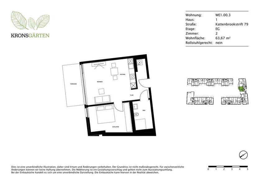 2-Zimmer-Wohnung mit Einbauküche zu vermieten zimmer