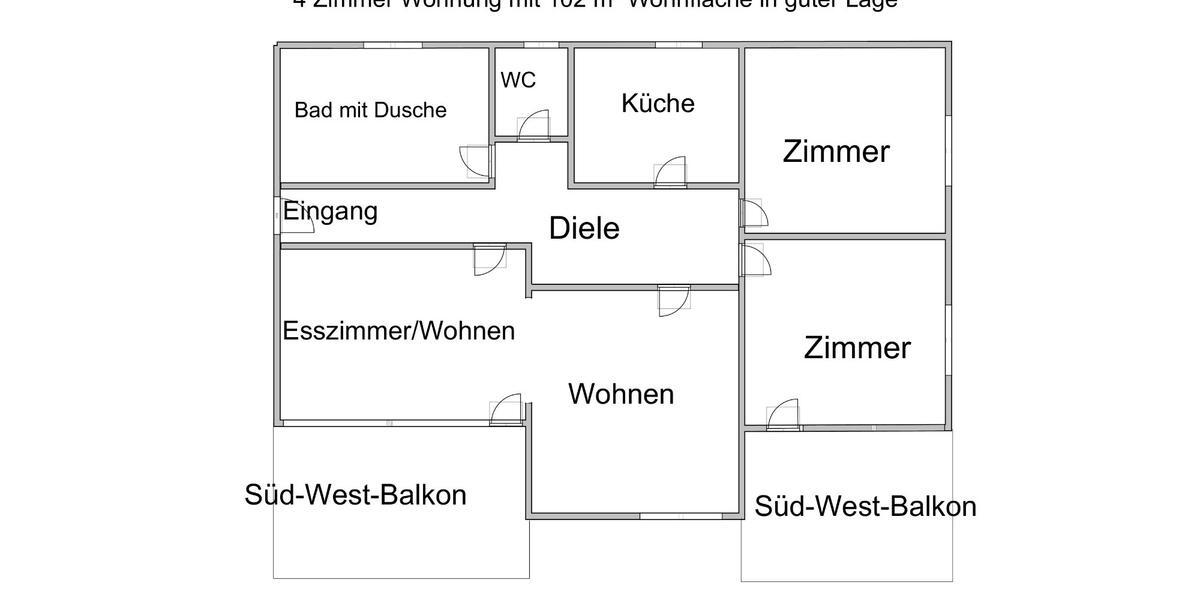 Hochparterre Neu-Isenburg Isenburg - 4 Zimmer, 102 m&sup2;, 1.100&euro; | Angebot:26601844