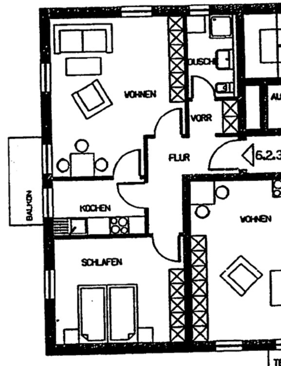 2-Zimmer Wohnung mit Balkon zimmer