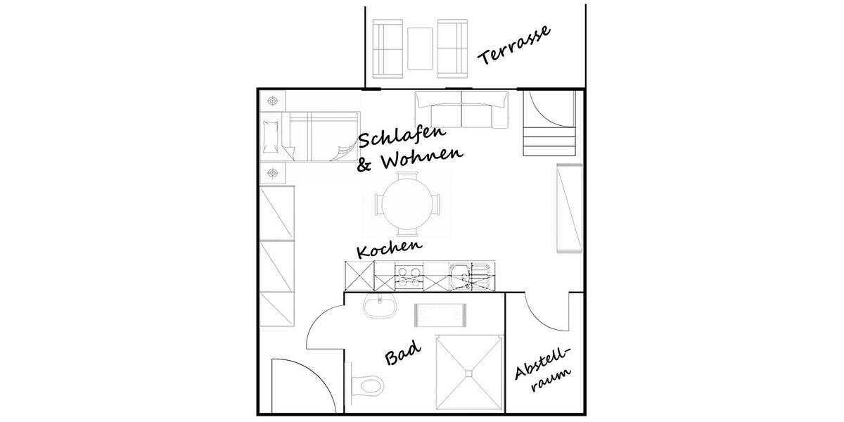 Terrassenwohnung Darmstadt Darmstadt-Mitte - 1 Zimmer, 52 m&sup2;, 990&euro; | Angebot:26156027