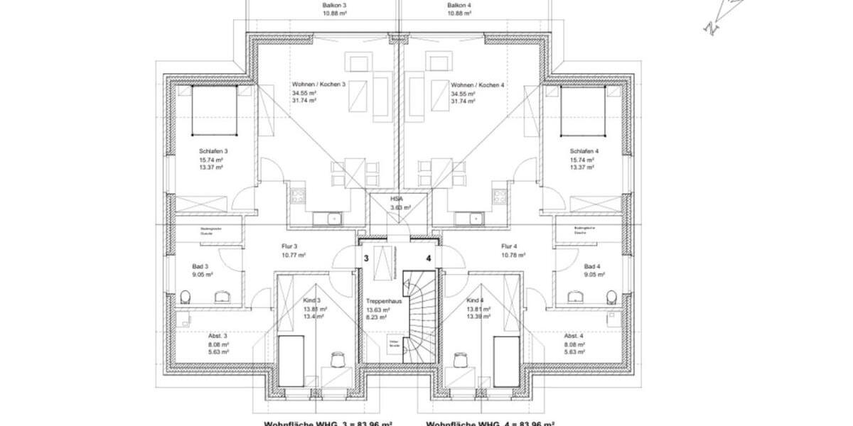 Etagenwohnung Bassum - 1 Zimmer, 85 m&sup2;, 950&euro; | Angebot:25649303
