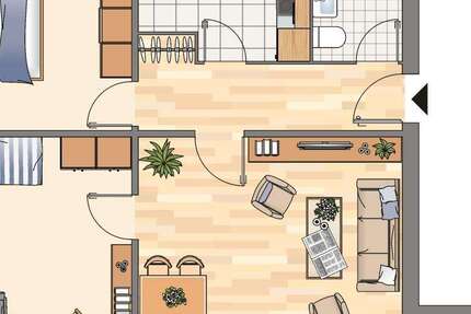 Wohnung zum Mieten in Flensburg 629 € 61.15 m² 3 zimmer