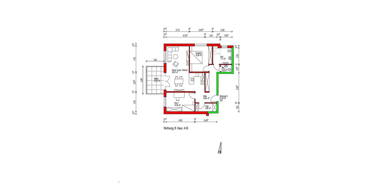 Etagenwohnung Gernsbach - 2 Zimmer, 98 m&sup2;, 1.569&euro; | Angebot:26631984