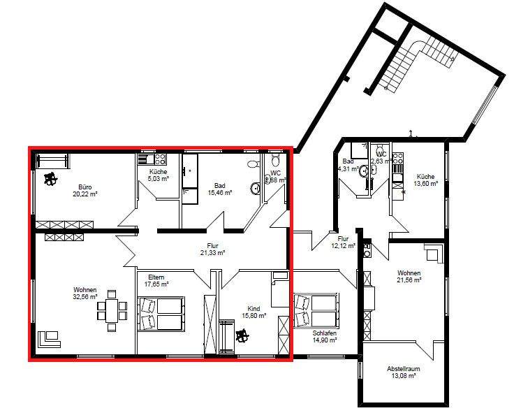 Etagenwohnung Gerabronn - 4 Zimmer, 130 m&sup2;, 1.100&euro; | Angebot:25743871