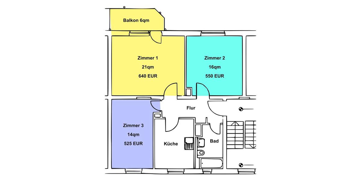 Wohnen auf Zeit Frankfurt am Main Gallus - 1 Zimmer, 14 m&sup2;, 525&euro; | Angebot:25352322