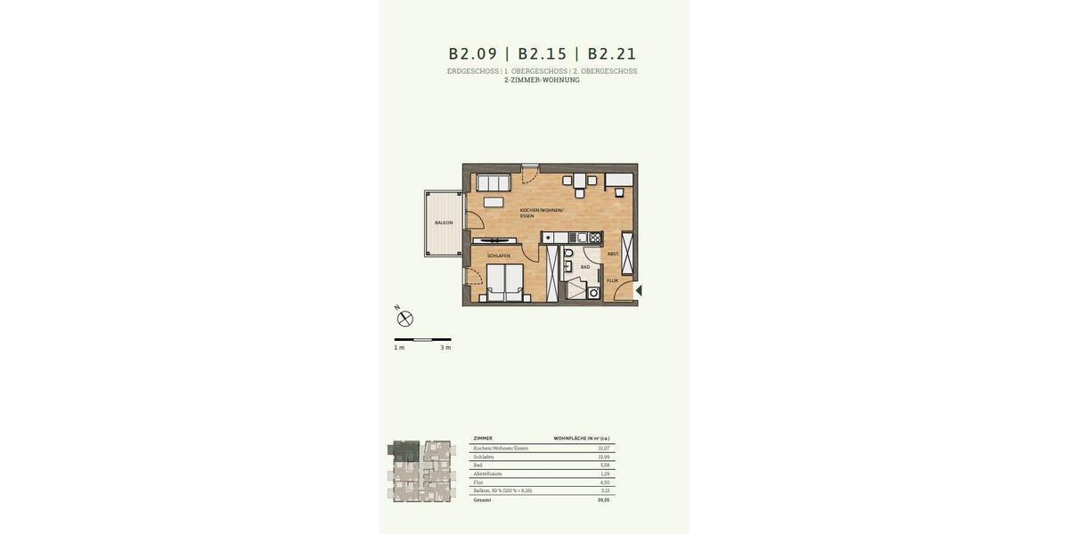 Erdgeschoßwohnung Bad Kreuznach Bad Münster am Stein-Ebernburg - 2 Zimmer, 60 m&sup2;, 804&euro; | Angebot:21653851