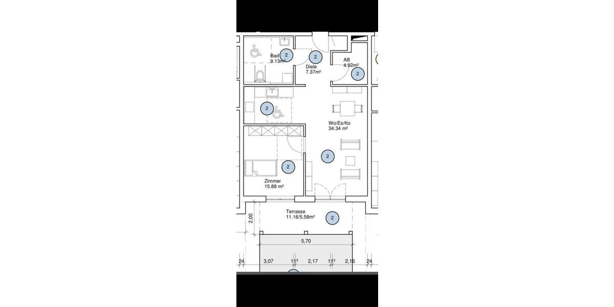 Erdgeschoßwohnung Künzelsau - 2 Zimmer, 77 m&sup2;, 1.090&euro; | Angebot:23398005