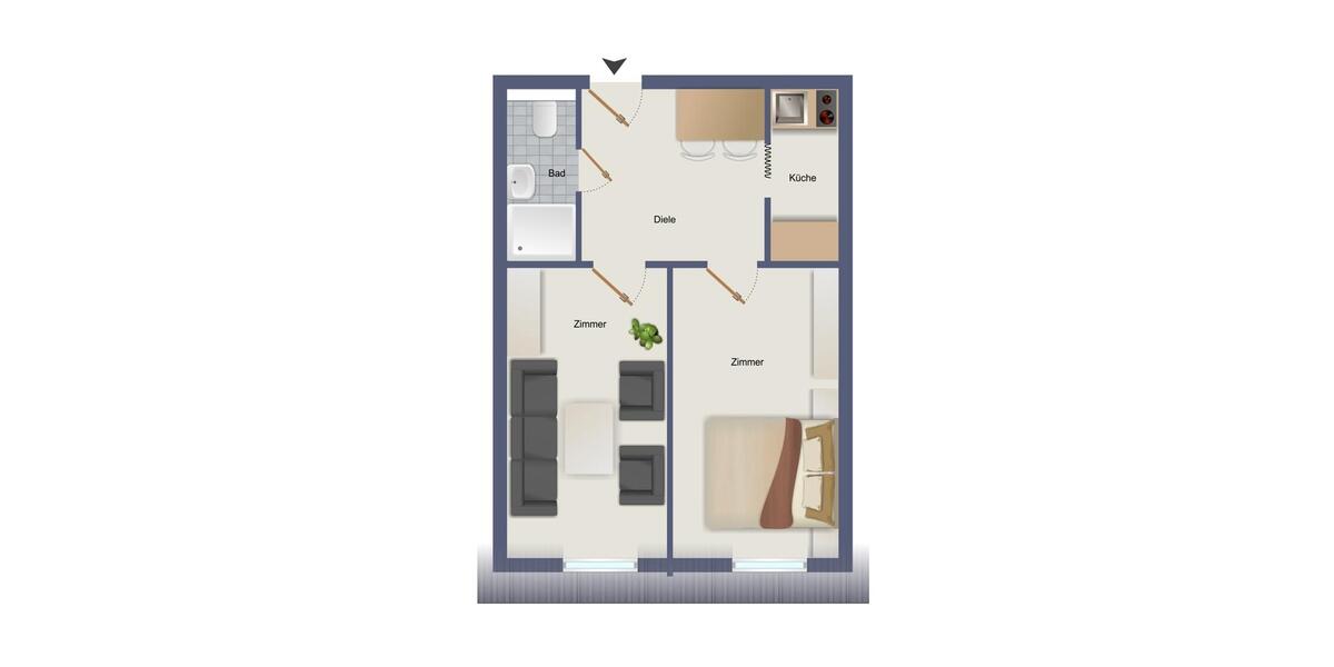 Etagenwohnung Passau Mühltal - 1 Zimmer, 34 m&sup2;, 510&euro; | Angebot:26336127