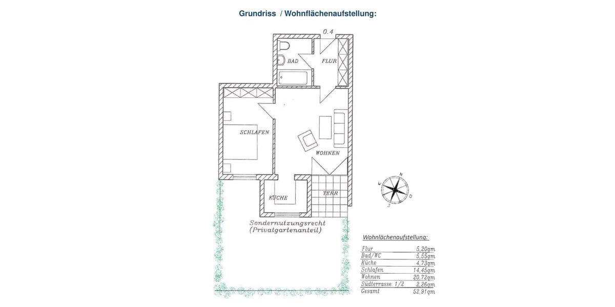 Erdgeschoßwohnung Leipzig Südwest - 2 Zimmer, 53 m&sup2;, 764&euro; | Angebot:26644931