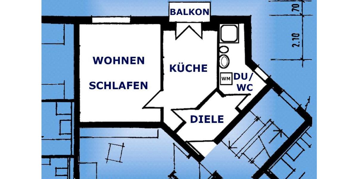 Etagenwohnung Greiz - 1 Zimmer, 39 m&sup2;, 265&euro; | Angebot:26291288