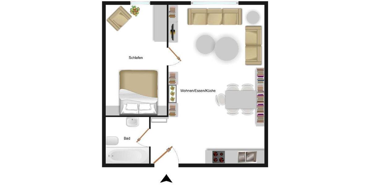 Etagenwohnung Mainz - 2 Zimmer, 41 m&sup2;, 1.000&euro; | Angebot:26224942