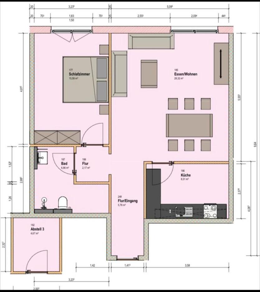 Zwei -Zimmer-Wohnung (gewerbliche Nutzung auch möglich)