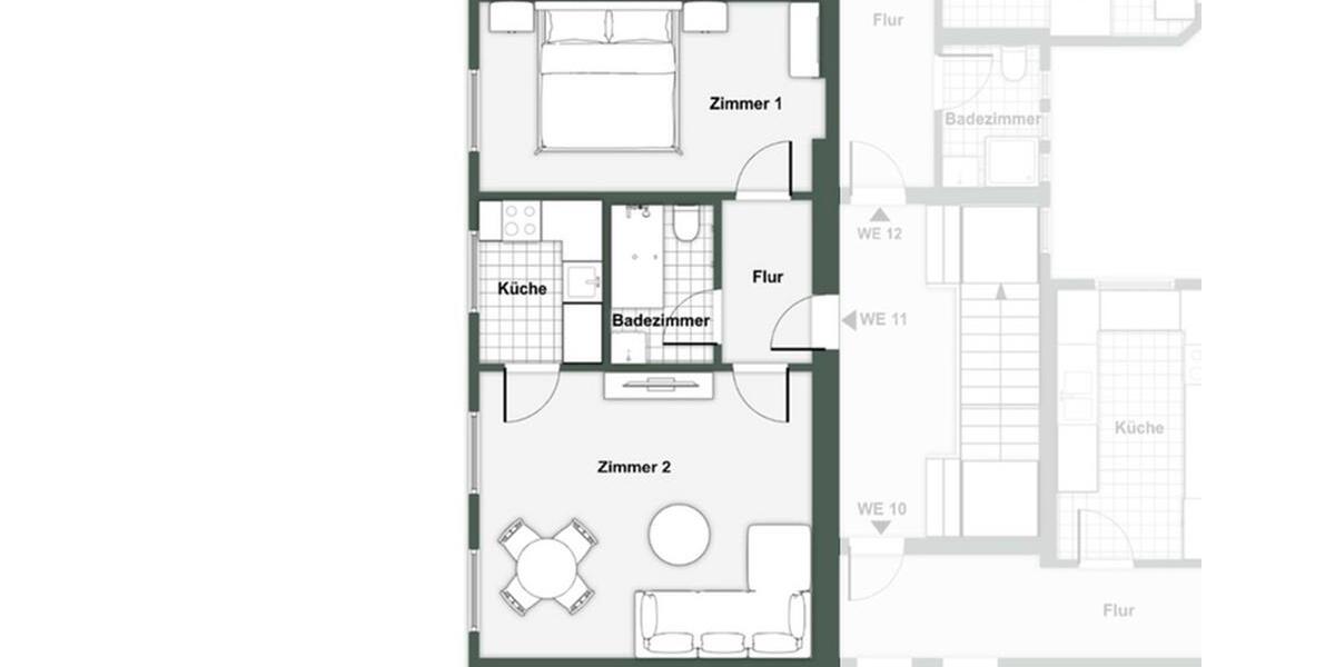 Etagenwohnung Eberswalde - 2 Zimmer, 47 m&sup2;, 705&euro; | Angebot:25887520