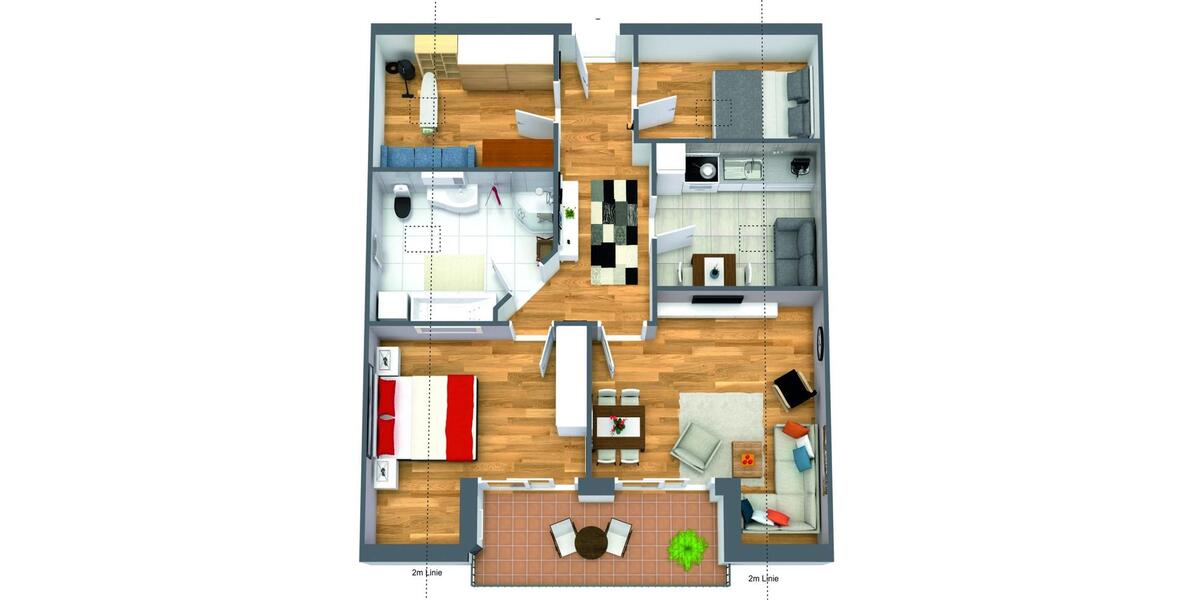 Dachgeschoßwohnung Bad Füssing - 4 Zimmer, 80 m&sup2;, 925&euro; | Angebot:24140547