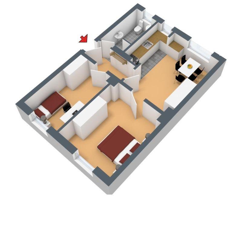 2-Zimmer-Wohnung in Wuppertal Langerfeld zimmer