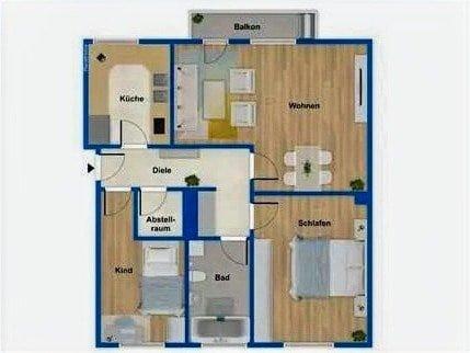Etagenwohnung Lahnstein - 3 Zimmer, 74 m&sup2;, 850&euro; | Angebot:26522426