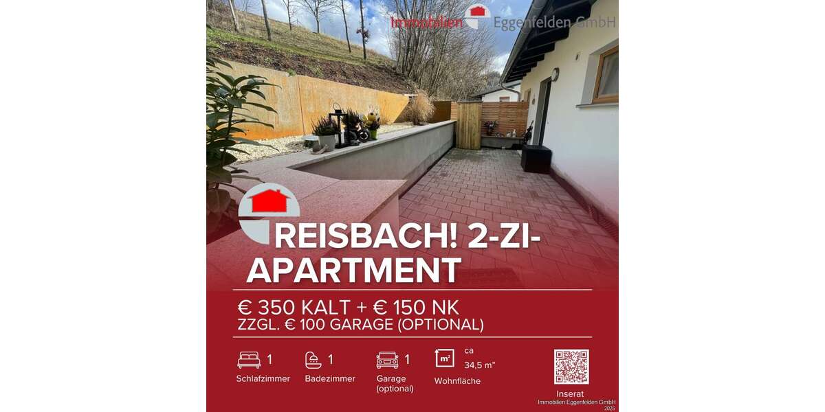Etagenwohnung Reisbach Englmannsberg - 2 Zimmer, 35 m&sup2;, 350&euro; | Angebot:25978593