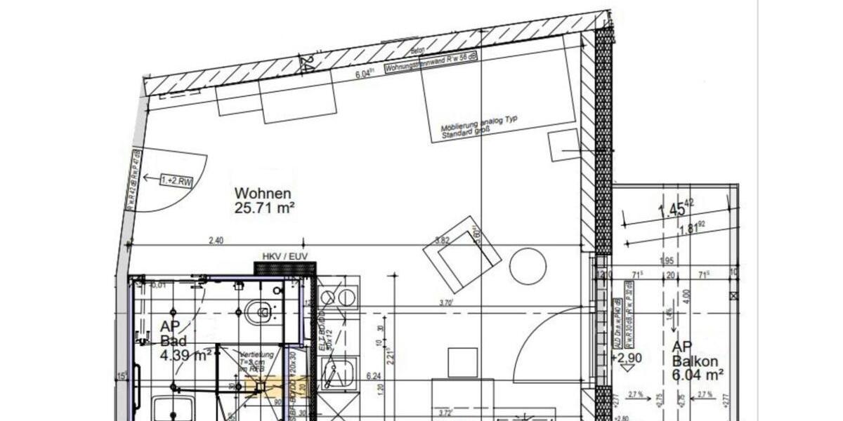 Möbliertes Neubau Single-Apartment inkl. Balkon + W-LAN 1 zimmer