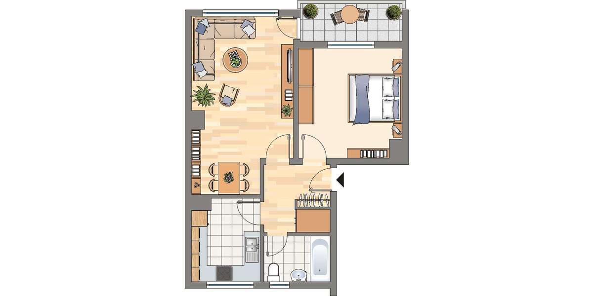 Etagenwohnung Dortmund Brackel - 2 Zimmer, 60 m&sup2;, 477&euro; | Angebot:24820847