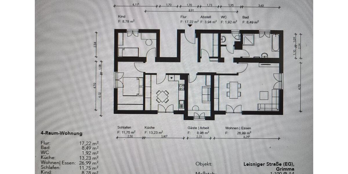 Erdgeschoßwohnung Grimma - 4 Zimmer, 97 m&sup2;, 1.100&euro; | Angebot:25178980