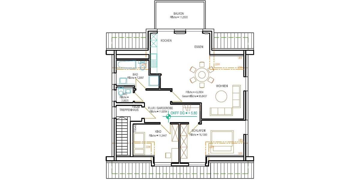Dachgeschoßwohnung Leichlingen (Rheinland) - 3 Zimmer, 95 m&sup2;, 1.349&euro; | Angebot:26692780