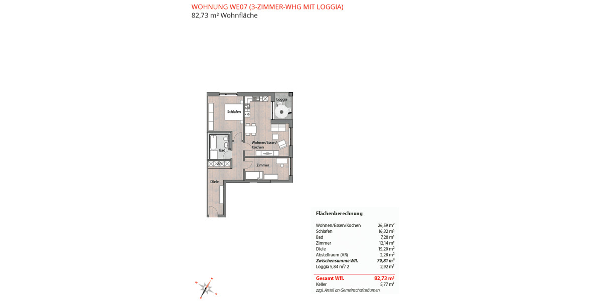 Etagenwohnung Röthenbach an der Pegnitz Röthenbach - 3 Zimmer, 82 m&sup2;, 1.220&euro; | Angebot:26763363