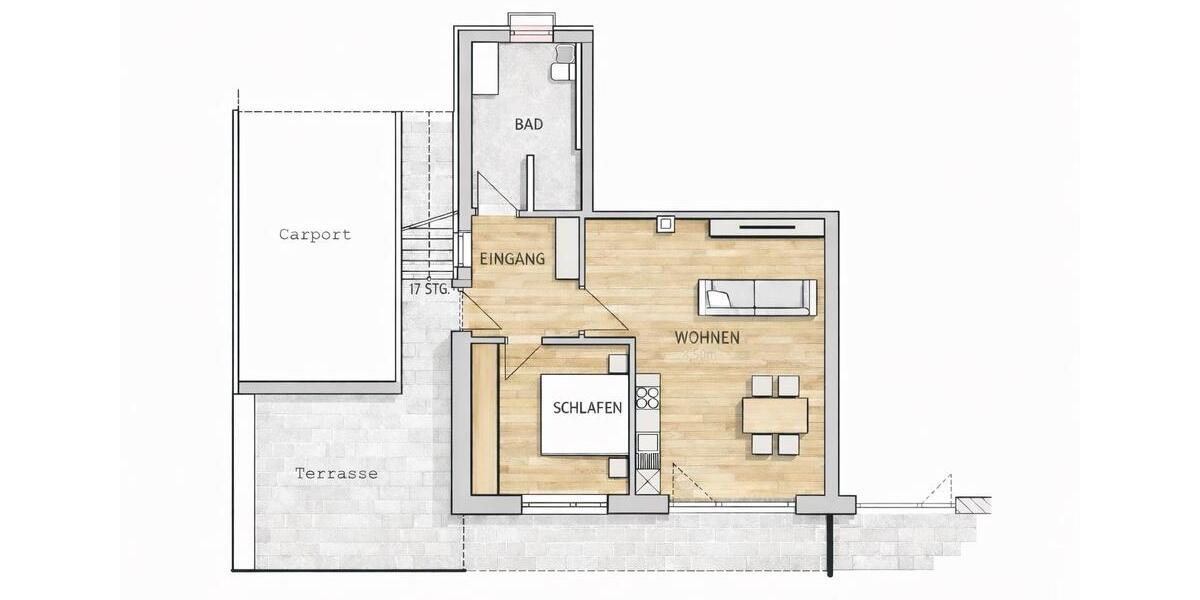 Etagenwohnung Breitenbrunn - 2 Zimmer, 60 m&sup2;, 780&euro; | Angebot:25497556